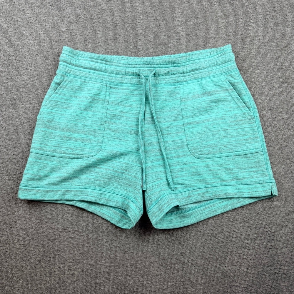 32 Degrees Cool Women's S Fleece Shorts Teal Green Heather Drawstring Pockets‎